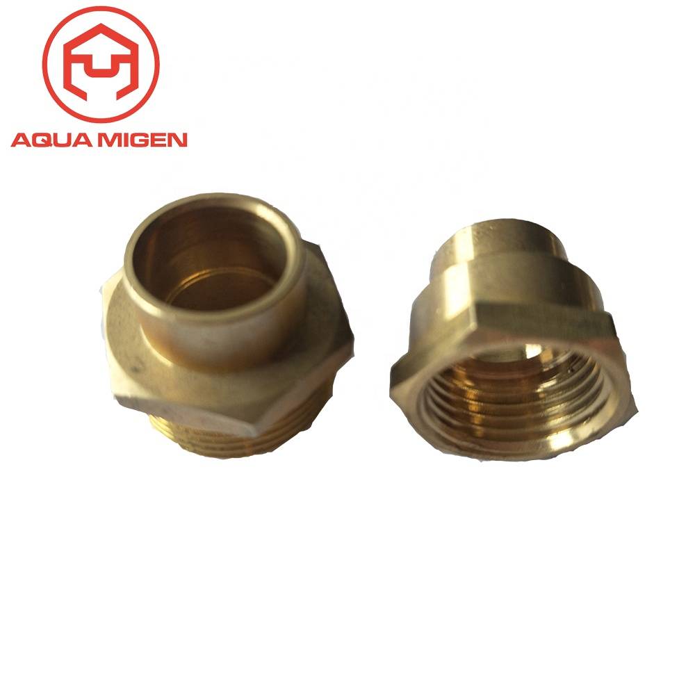 1/2" Female 3/4" Male Custom Made Stainless Steel Copper Straight Flared Pipe Brass Fitting