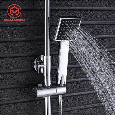 8" Rainfall Chrome Bathroom Shower Faucet Tub Mixer Tap W/Handheld Wall Mounted